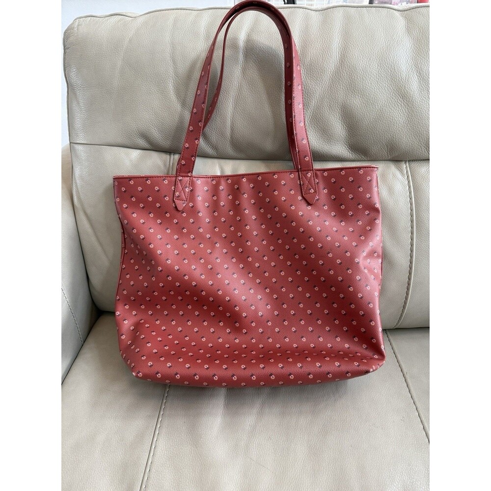 Matilda Jane Large Rose Floral Tote Purse Red Pink Maroon LNC 14x17 Retired - Picture 4 of 10